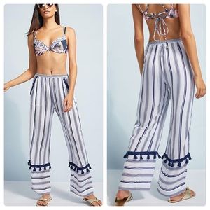 Anthropologie Beachgold Rosie Striped Pants White